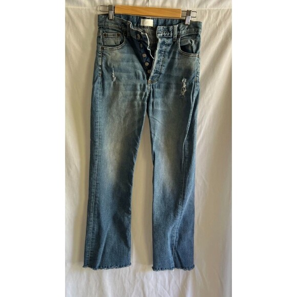Boyish Cropped button fly distressed raw hem jeans size 27 - Picture 2 of 8